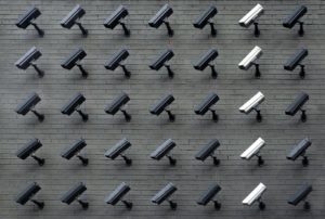 assorted-color security cameras